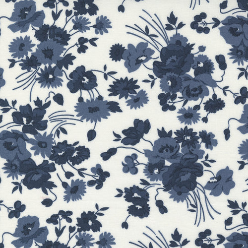 Moda Fabric - Wide Backing - Nantucket Summer - Camille Roskelley - Cream Navy #108034 21