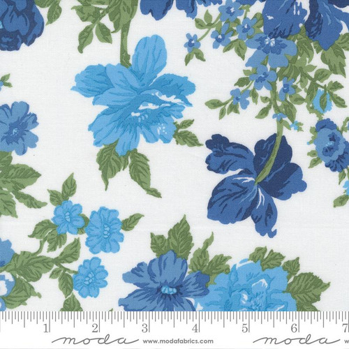 Moda Fabric - Blueprint - Camille Roskelley - Heirloom Florals - White Multi #55330 11