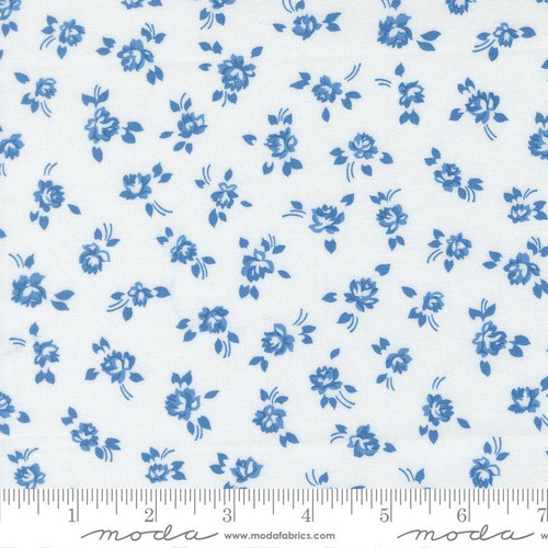Moda Fabric - Blueprint - Camille Roskelley - Grace Small Floral - White Harbor #55331 11