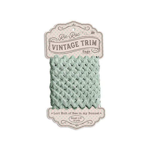 Riley Blake Designs - Lori Holt of Bee in my Bonnet - Small Vintage Trim - Sage - 1/4 inch (6mm) x 12 Yards