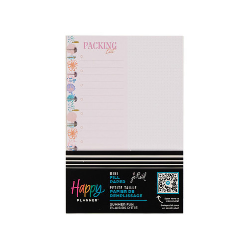 The Happy Planner - Me and My Big Ideas - Mini Filler Paper - Packing List (Dot Grid, Graph, Checklist) 