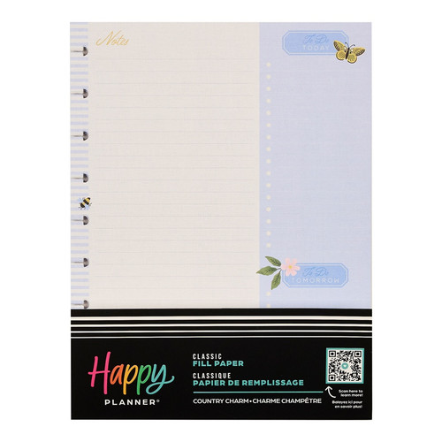 The Happy Planner - Me and My Big Ideas - Classic Filler Paper - Country Charm (Dot Lined, Checklist)
