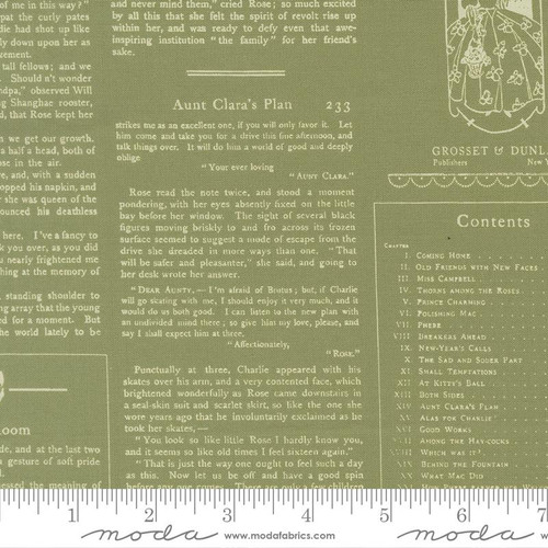 Moda Fabric - True Love - Lella Boutique - Alcott Text Text and Words - Fern #5263 15