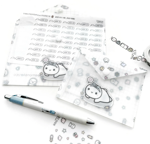 TheCoffeeMonsterzCo - Plastic Sticker Envelope - Stickers Everywhere (B6)