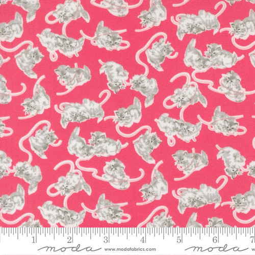 Moda Fabric - A Cat Named Stitch - Camille Roskelley - Georgie Novelty Cat Kitten - Rosie #55341 18