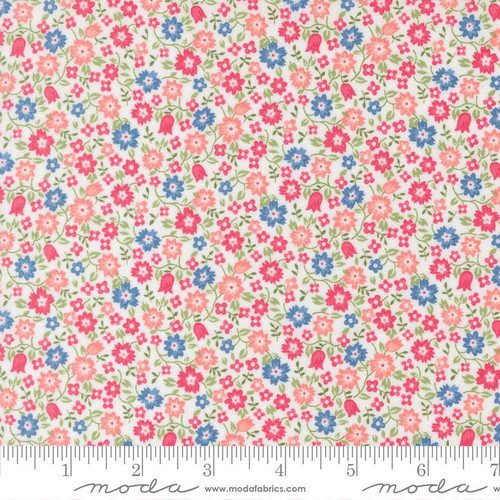Moda Fabric - A Cat Named Stitch - Camille Roskelley - Lucky Small Floral - Cream #55342 11