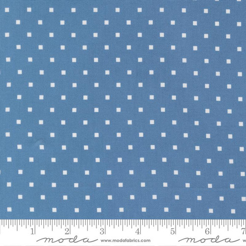 Moda Fabric - A Cat Named Stitch - Camille Roskelley - Cosmo Dot - Blue #55345 13