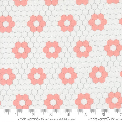 Moda Fabric - A Cat Named Stitch - Camille Roskelley - Quilted Blenders Hexagons Geometric - Cream Blush #55343 11