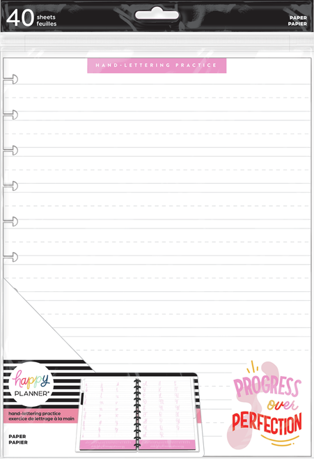 The Happy Planner - Me and My Big Ideas - Big Filler Paper - x Threeologie Think Pink (Lettering Paper)