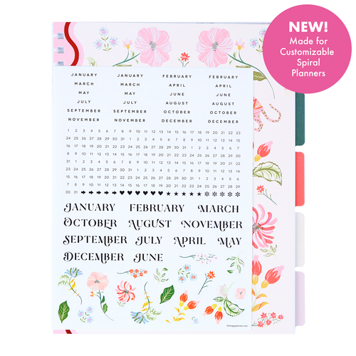 The Happy Planner - Me and My Big Ideas - Big Customizable Spiral Planner Extension Pack - Lush Linens (Undated, Dashboard)