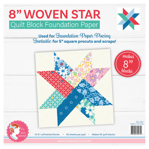 It's Sew Emma - Quilt Block Foundation Paper - 8 inch Woven Star