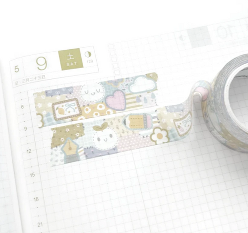TheCoffeeMonsterzCo - Washi Tape - Patchwork Funky Spring (18mm)