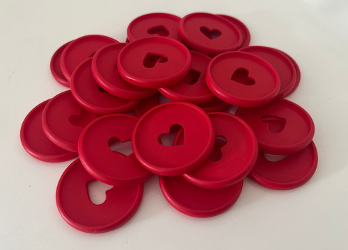 Plastic Planner Discs - Medium (35mm) - Matte Red - Set of 11