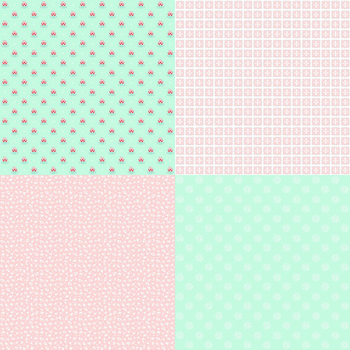 Fabric - A Little Sweetness - Tasha Noel Fat Quarter Panel Mint #FQP6511-MINT