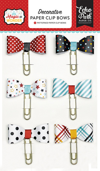 Echo Park Paper Co - Magic and Wonder Collection - Decorative Paper Clip Bows Echo Park Paper Co - Magic and Wonder Collection - Decorative Paper Clip Bows