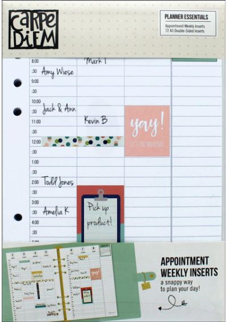 Carpe Diem - Planner Essentials A5 Inserts - Appointment Weekly Vertical (Hourly)