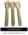 10 Wood Cutlery Forks - Green - Polka Dot, Stripe, Chevron #WF7