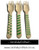 10 Wood Cutlery Forks - Green - Polka Dot, Stripe, Chevron #WF8
