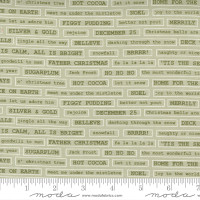 Moda Fabric - Christmas Morning - Lella Boutique - Fa La La Blender Text Tonal Sage #5145 14