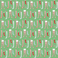 Riley Blake Fabric - Pixie Noel 2 by Tasha Noel - Stockings Green #C12112-GREEN
