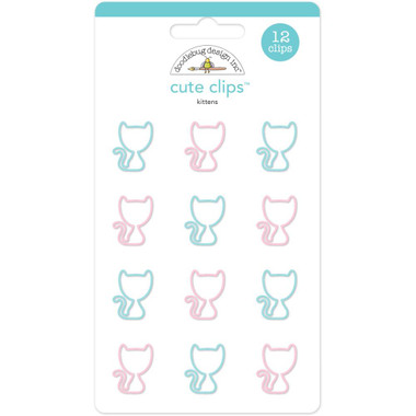 Doodlebug - Cute Clips - Kittens - Set of 12 - CarefullyCrafted