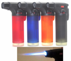 1 Pack Eagle Torch Gun Lighter Refillable Windproof

Overall Dimension: 2-1/2" x 4-1/4"

Description:
Single flame Torch Lighter 
Refillable 
Lockable
Flame Adjustable
Windproof
Semi-Transparent Tank. Butane Viewable
Any 1 of the above color.  
Has Lock to keep on or as a safety off switch
