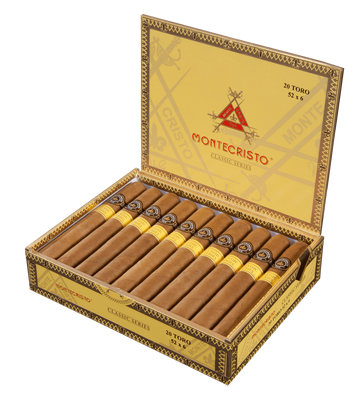 The Montecristo Classic boasts the highest-grade Connecticut Shade wrapper combined with the finest Dominican binder and filler to create a masterpiece of a cigar. The result is an unforgettable smoking experience truly worthy of its name. Given the combination of finest wrapper, binder, and filler, and this one of a kind blend, the Montecristo Classic stands out as a complex and flavorful smoke on the smoother side with bountiful taste notes and an easy draw.