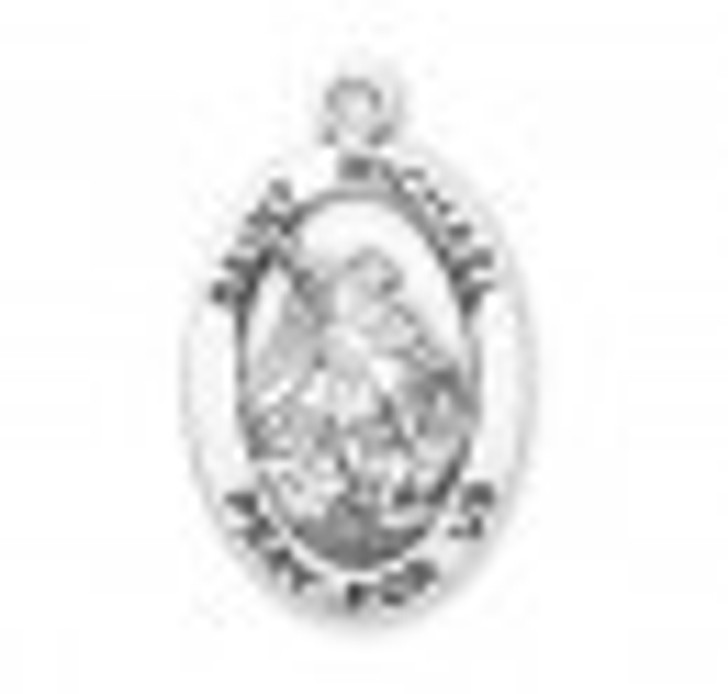 Patron Saint Michael Oval Sterling Silver Medal S932220