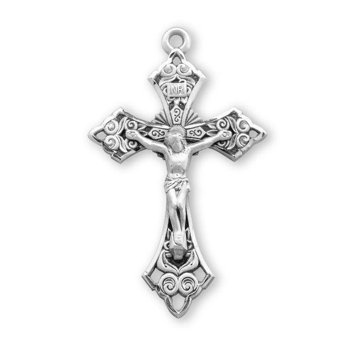Swirl detailed Sterling Silver Crucifix