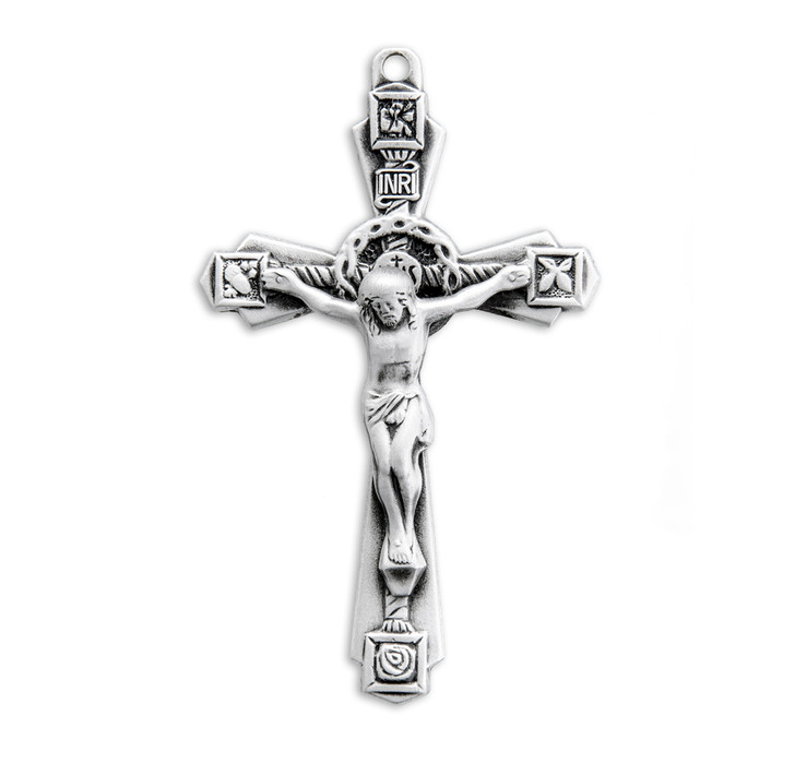 Floral design Sterling Silver Crucifix