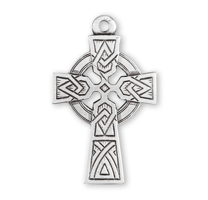Irish Celtic Cross Sterling Silver Pendant