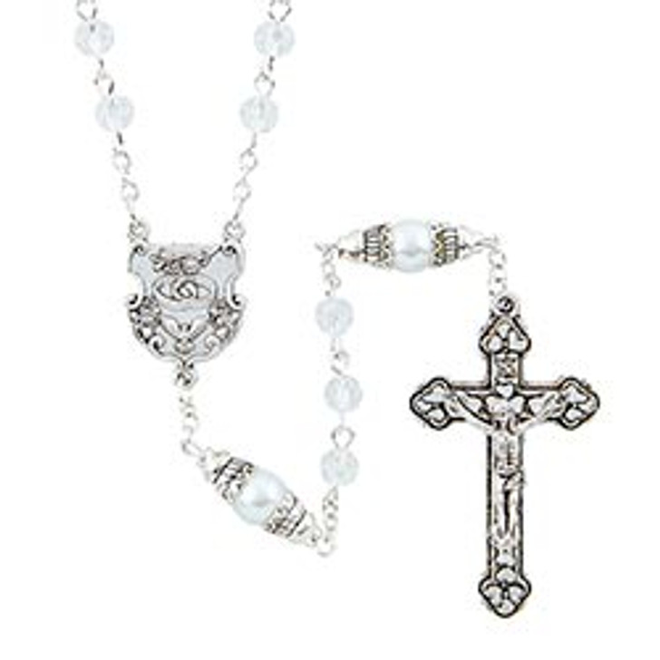 Intertwining Wedding Rosary - Crystal N0051