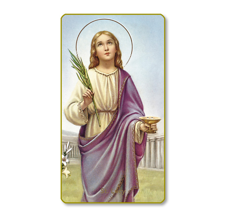 Saint Lucy Paper Holy Card  pk of 100