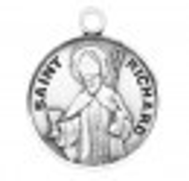 Patron Saint Richard Round Sterling Silver Medal S9641_1