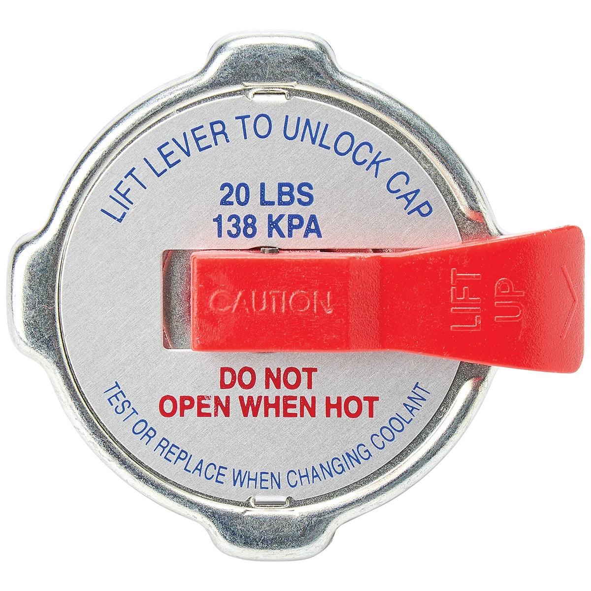 radiator cap with PSI rating stamped on top 15 PSI vs 18 PSI comparison