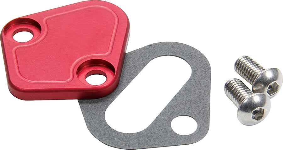 BBC Fuel Pump Blockoff Plate Red | Allstar Performance
