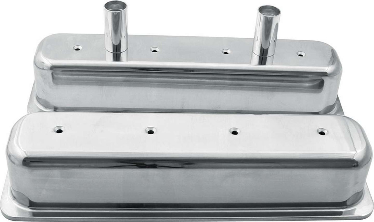 Allstar Performance 26137 Valve Covers SBC Alum Centerbolt w Tubes - 1