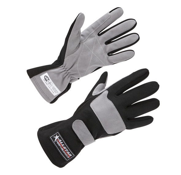 Racing Gloves SFI 3.3/1 S/L Black/Gray X-Large ALL911015 Allstar Performance