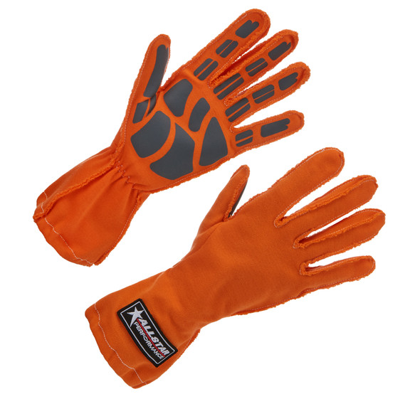 Driving Gloves Non-SFI Outseam S/L MD Orange ALL913042 Allstar Performance
