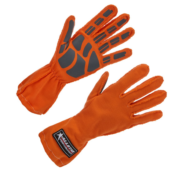 Driving Gloves Non-SFI Outseam S/L LG Orange ALL913044 Allstar Performance