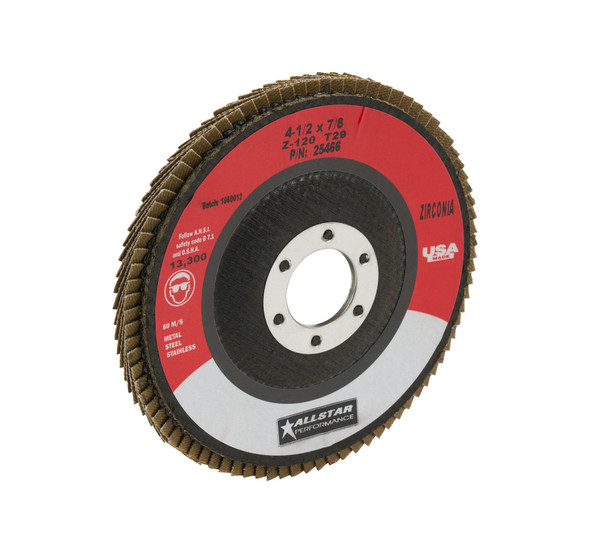 Flap Disc 80 Grit 4-1/2in with 7/8in Arbor ALL12122 Allstar Performance