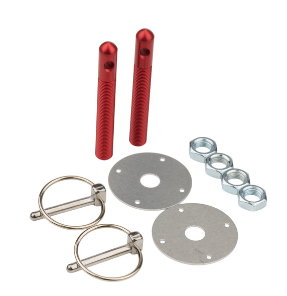 Aluminum Hood Pin Kit 1/2in Red ALL18501 Allstar Performance