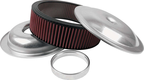 Lightweight 14in Air Cleaner Kit Plain 4in Washable Element ALL25922 Allstar Performance
