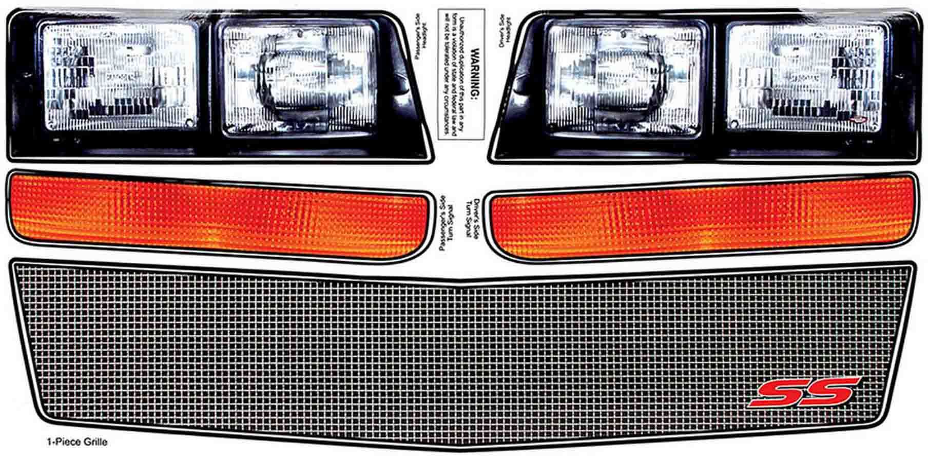 MC SS Nose Decal Kit Mesh Grille 83-88 | Allstar Performance
