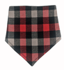 Red, Black and Gray Check Flannel Dog Bandana