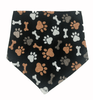 Paws and Bones Black Flannel Dog Bandana