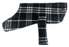 Black and White Plaid Fleece Dog Coat