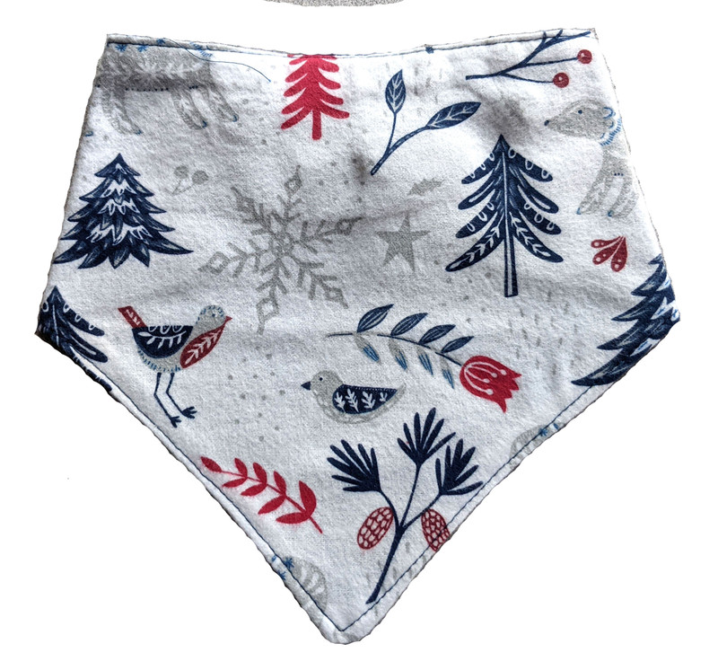 Navy and White Winter Flannel Dog Bandana