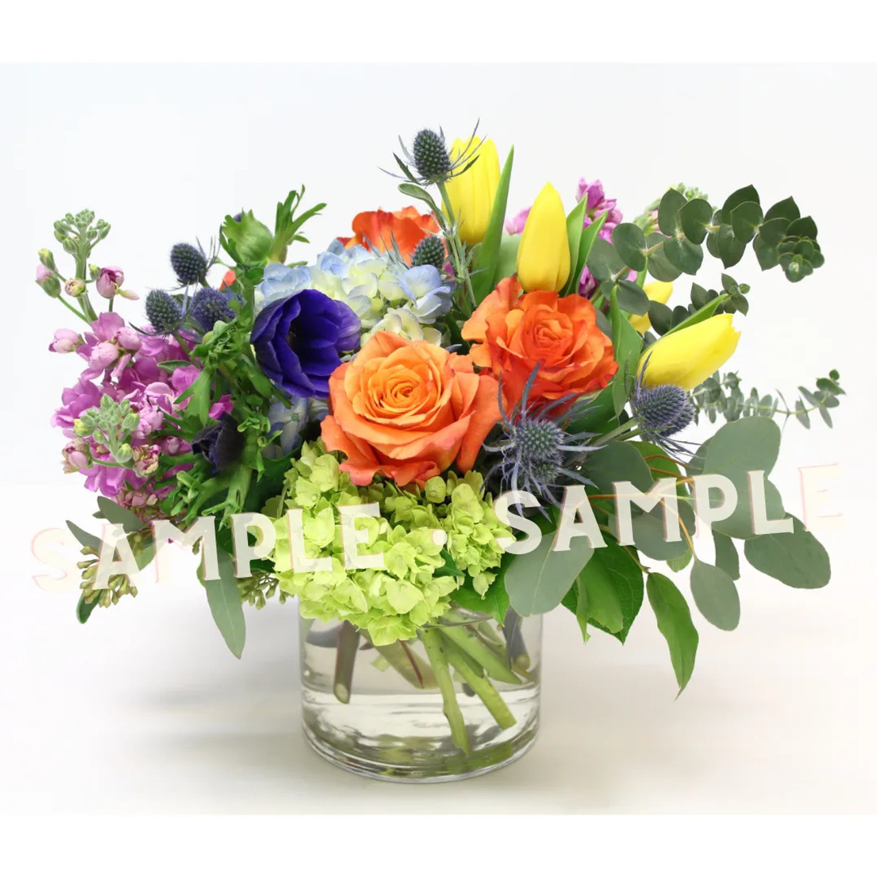 Bright and Cheery Wrapped bouquet