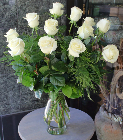 Long Stemmed White Roses